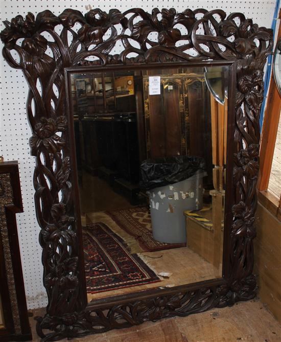 Art Nouveau style carved frame mirror(-)